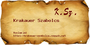 Krakauer Szabolcs névjegykártya