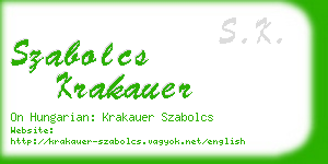 szabolcs krakauer business card